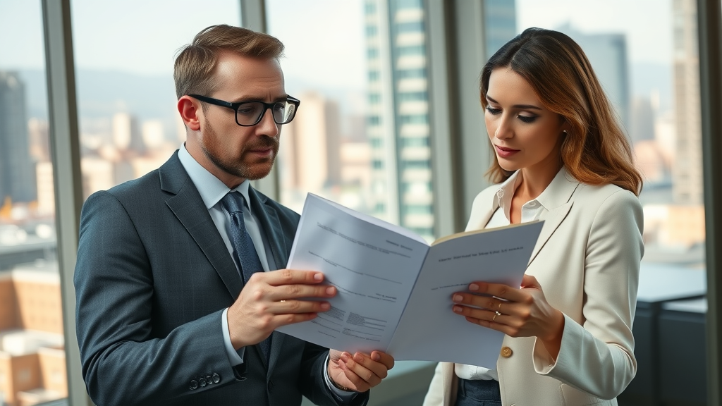 Professional financial advisor explaining tax documents to high-earning couple in modern office, discussing how to reduce taxes on $500k+ income