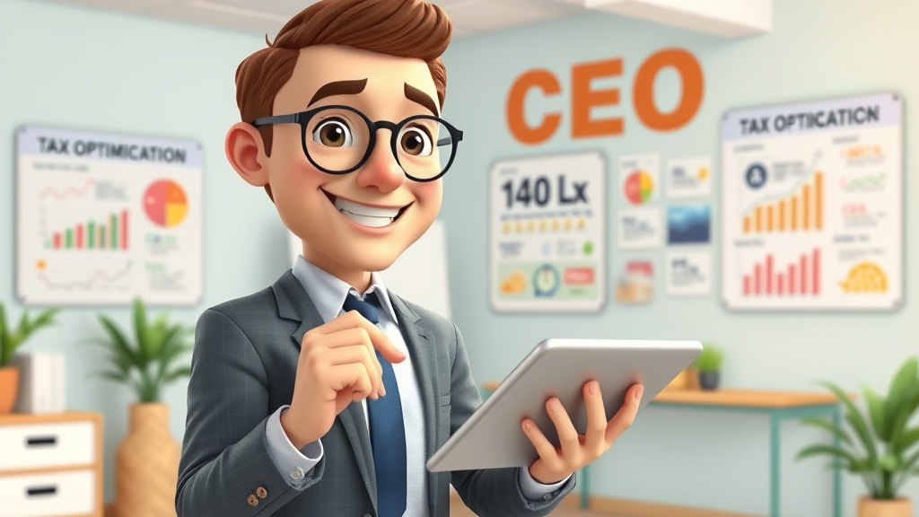 CEO reviewing a corporate tax optimization checklist on a digital tablet