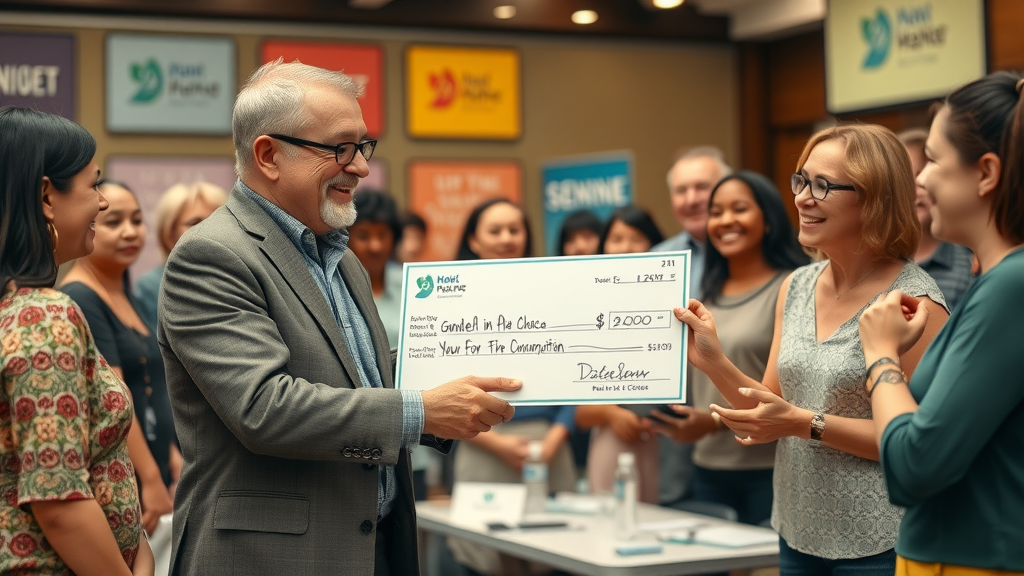 philanthropist maximizing tax deduction with charitable giving at a donation event