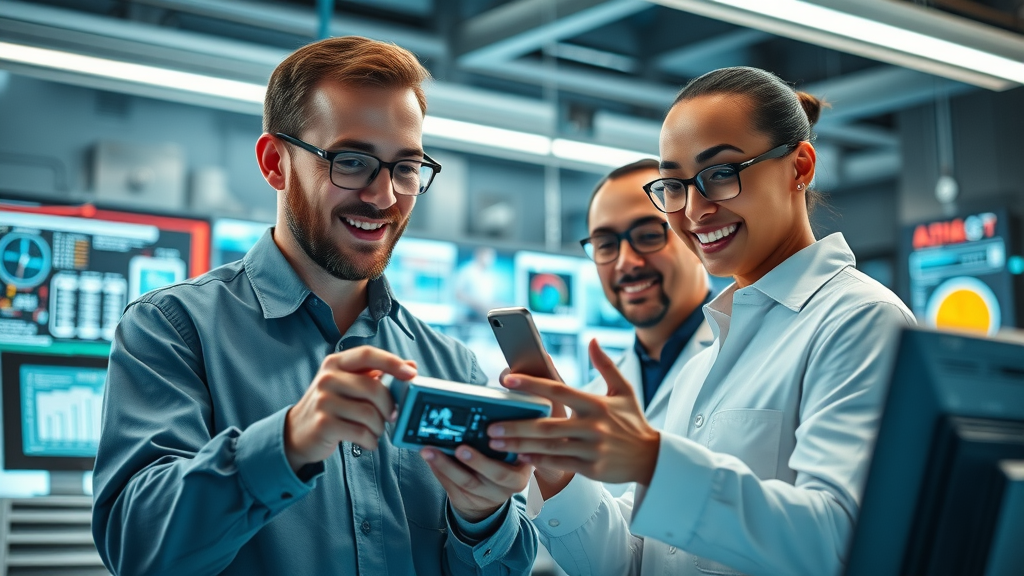 product development business growth strategies engineers testing innovative devices lab