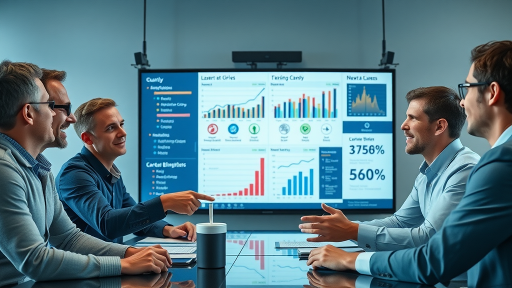Executive team reviewing quarterly progress on corporate tax optimization