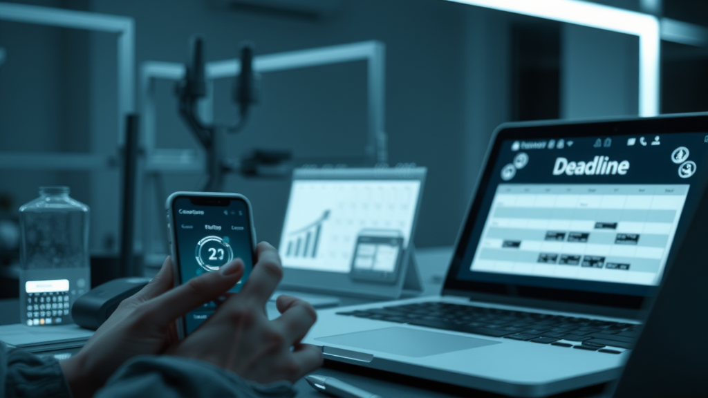 Tax return and payment deadline reminders for business owners on smartphone and laptop screens