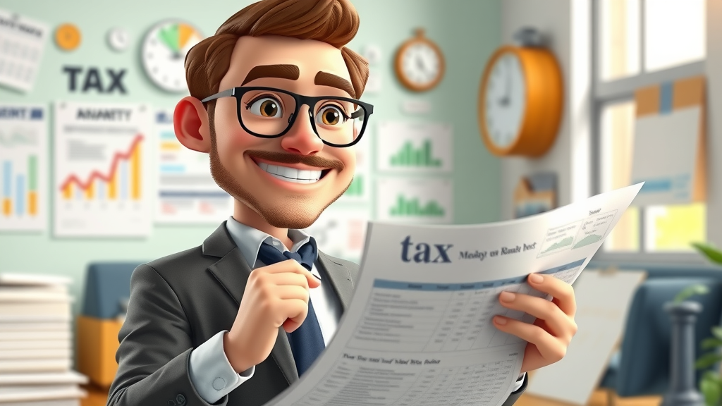 business owner tax savings with entrepreneur analyzing tax-saving charts and financial data