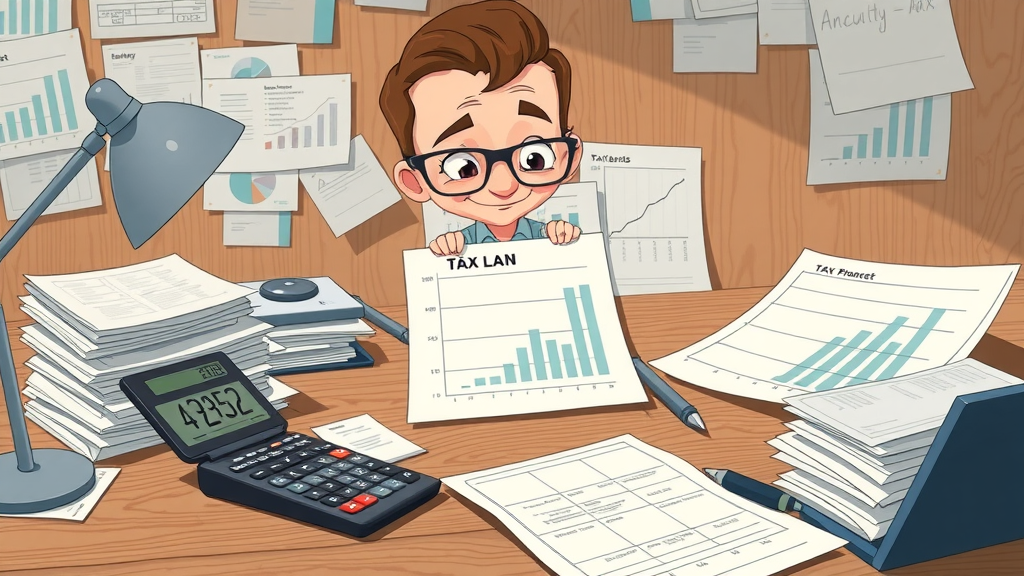 Organized tax planning workspace showing federal, state, and local tax brackets for high-net-worth individuals