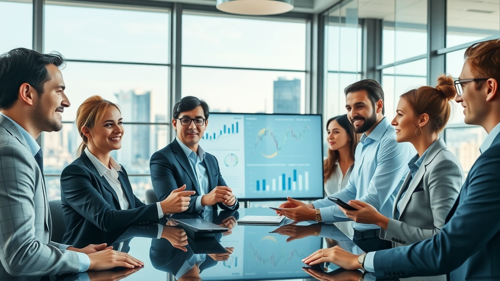business virtual cfo modern corporate team analyzing financial charts