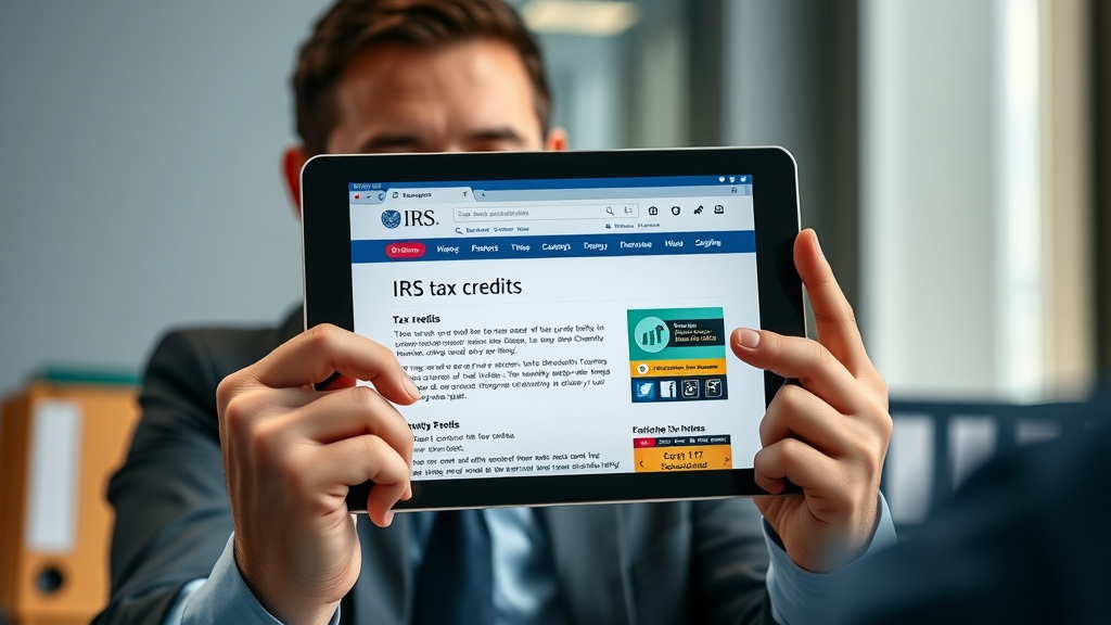 irs website showing tax credits section for small business tax strategies