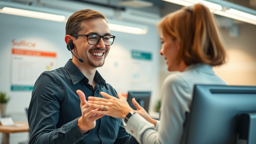 customer experience business growth strategies service agent satisfied client modern office