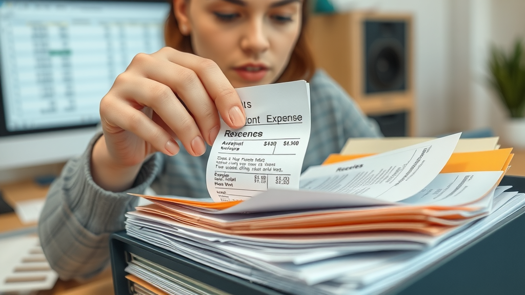 business expenses - organized receipts and categorized expense folders for business tax strategies