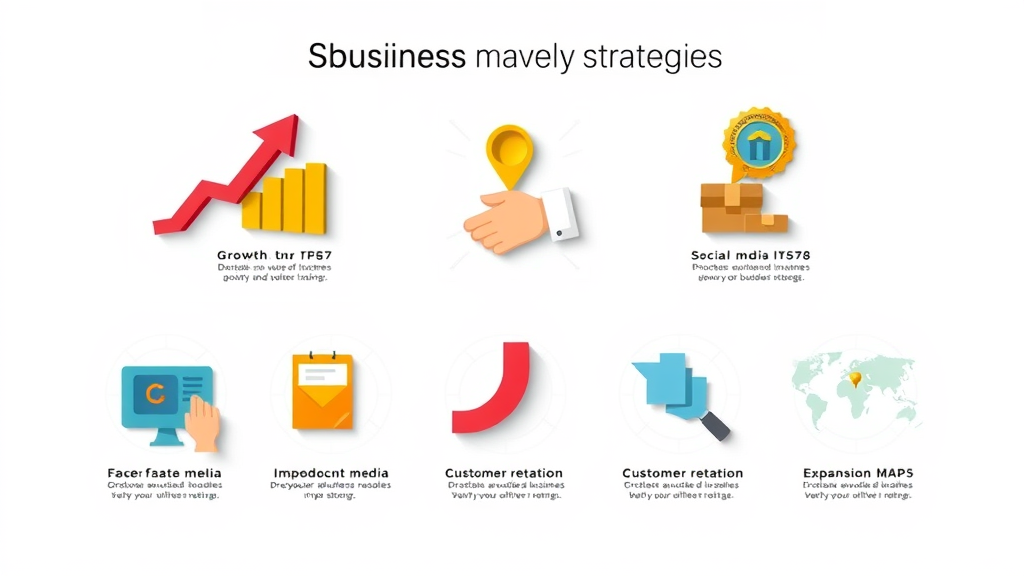 Business growth strategies for entrepreneurs infographic depicting six key business growth strategies