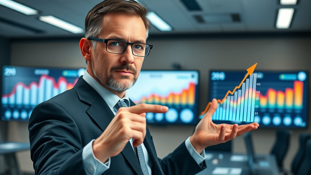 Growth consultant presenting business growth strategies and revenue charts