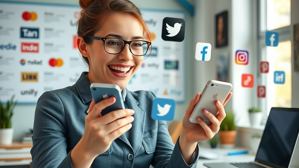 Marketing manager optimizing social media strategies for small business growth