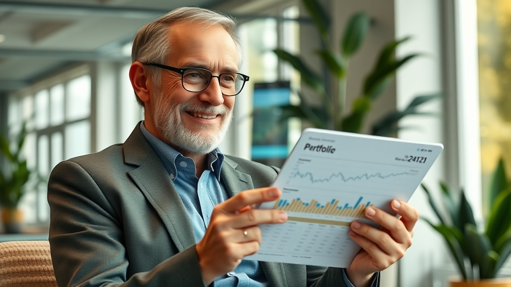 senior investor analyzing diversified retirement account and Roth IRA strategies