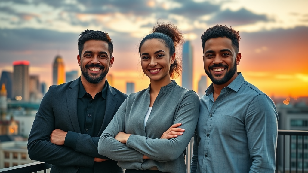 diverse group of successful high income entrepreneurs from digital marketing and real estate sectors