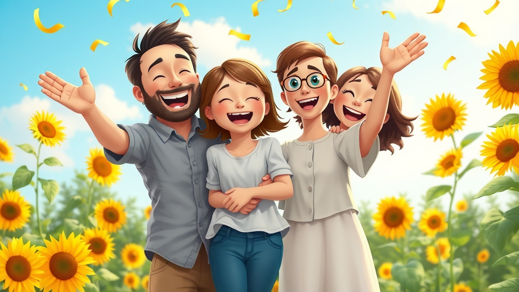 optimistic family celebrating the future of generational wealth strategies, bright outdoor garden setting