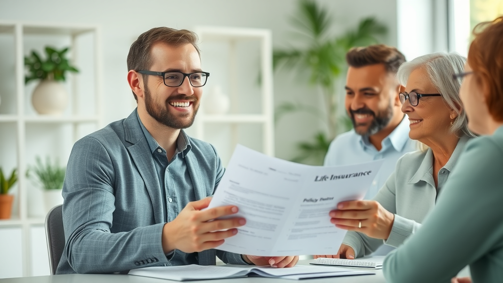 life insurance wealth preservation insurance professional explaining plan clients