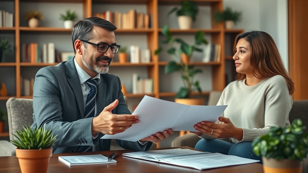 Financial advisor explaining tax-advantaged accounts to clients. Tax planning as an essential part of long-term investment strategies.